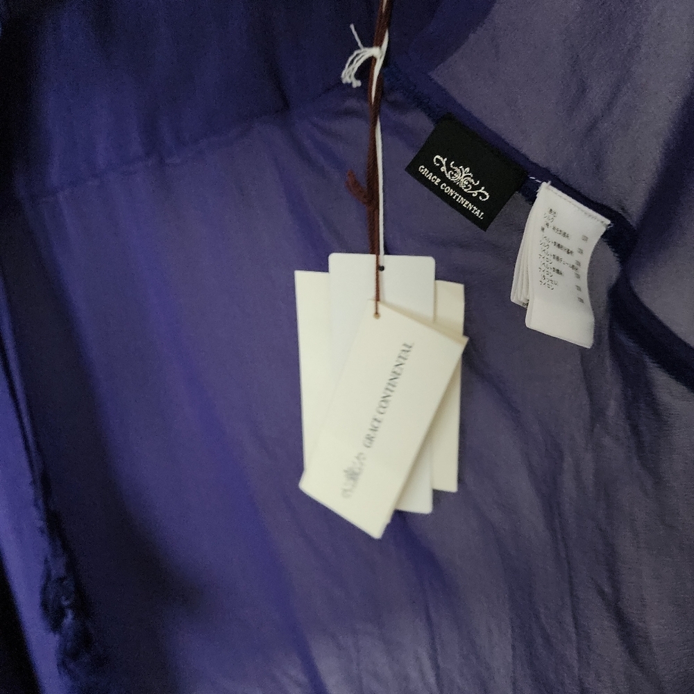 GRACE CONTINENTAL silk beaded embroidered blouse in purple NEW - Picture 8 of 10
